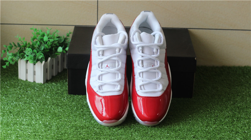 Authentic Air Jordan 11 Low White Varsity Red Cherry